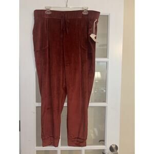 NWT Lauren Conrad red velvet lounge pants drawstring 1XL comfy $44